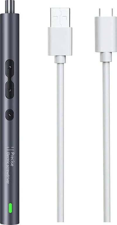 DrPhone PowerDrive Pro – Elektrische Schroevendraaier ( zonder bitjes niet inbegrepen ) – Met Ingebouwde Zaklamp En Led Verlichting – Oplaadbare Schroevendraaier – Donker Grijs