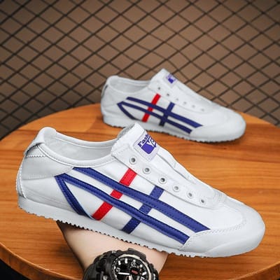 Heren Slip-on Canvas Schoenen Laag Uitgesneden Vetersluiting Zomer Forrest Gump Gevulkaniseerde Schoenen Heren Outdoor Ademend Lichtgewicht Platte Schoenen 41 orange
