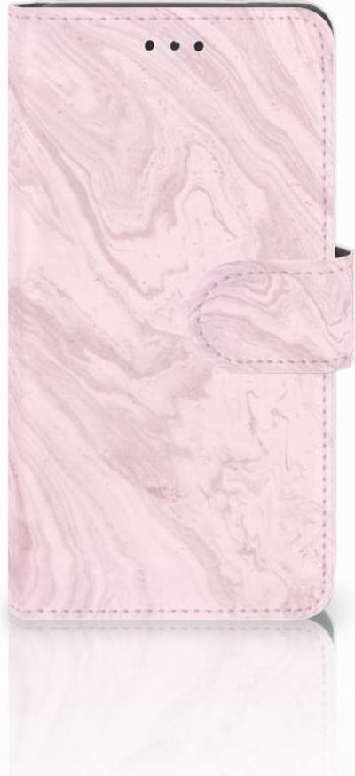 Nokia 7 Bookcase Marble Pink - Origineel Cadeau Vriendin