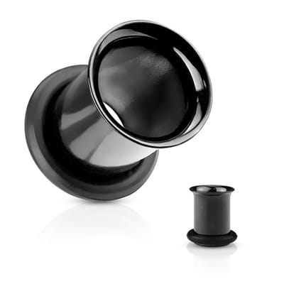 Single flared tunnel basis 2.4 mm - zwart - LMPiercings