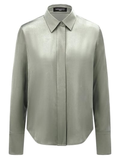 Blouse in zijdemix Van Fadenmeister Berlin groen