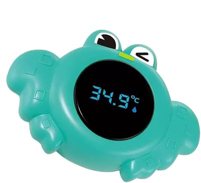 Babybad thermometer - Water temperatuurmeter - Veilig baden - Dierendesign kindvriendelijk - 12 cm - Krabgroen