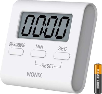 Wonix® Kookwekker Digitaal - Timer - Magnetisch - Eierwekker - Inclusief Batterij - Wit