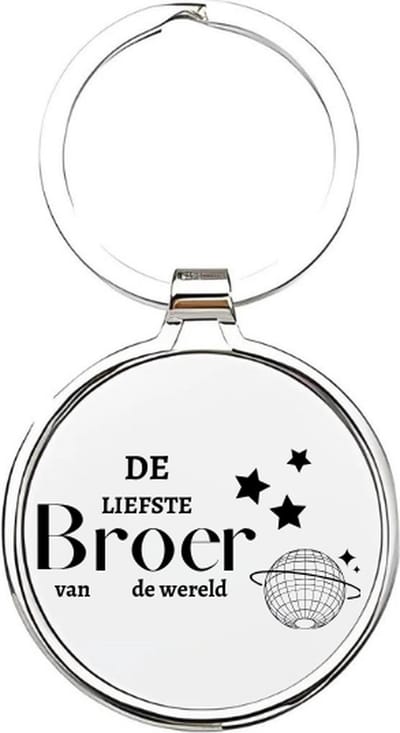 Akyol - de liefste broer van de wereld Sleutelhanger - Broer - de leukste broer - broer sleutelhanger - broers sleutelhanger - sleutelhanger voor je broer - familie sleutelhanger - verjaardagscadeautje - broer cadeau - brother - broertje - 4 x 7,5 CM
