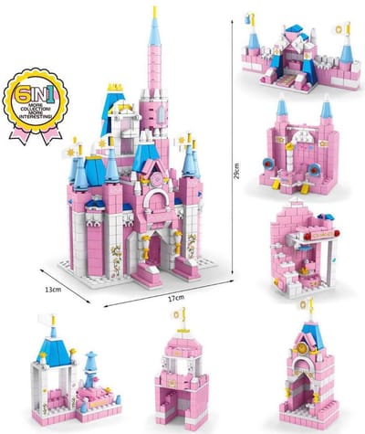 T-D6.2 TOY8832-3 Building Block Set 6 in 1 Castle - 1000pcs