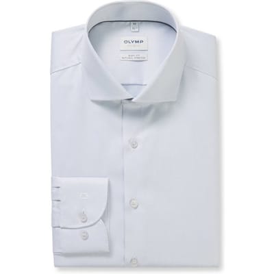 OLYMP Level 5 body fit overhemd - twill - zilvergrijs - Strijkvriendelijk - Boordmaat: 44 (EU maat: XL)