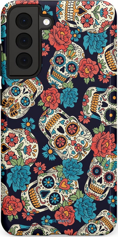 Casetastic Hoesje Geschikt voor Samsung S21 FE - Stijlvolle Beschermende Duo-layer Case - Catacombe carnaval