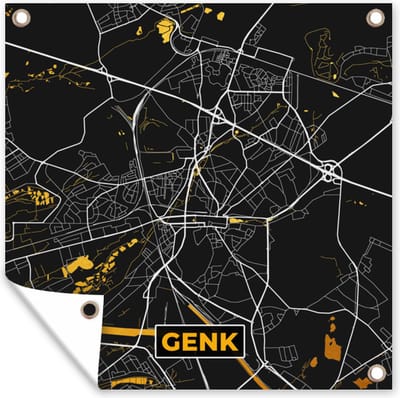 Tuin poster Plattegrond - Enk - Goud - Kaart - Stadskaart - 200x200 cm - Tuindoek
