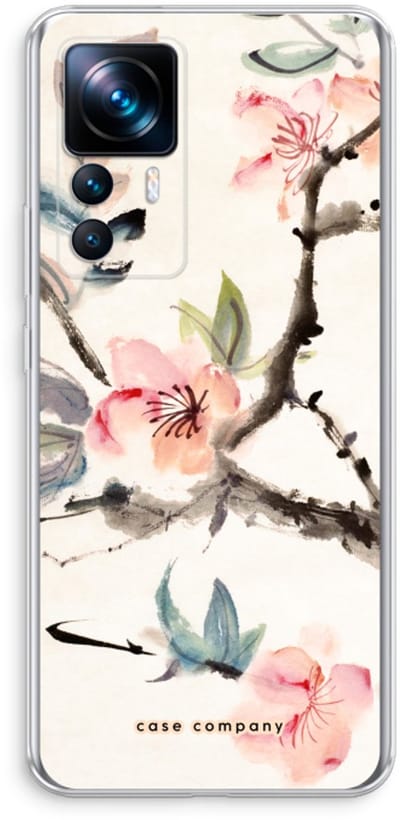 Case Company® - Hoesje geschikt voor Xiaomi 12T hoesje - Japanse bloemen - Soft Cover Telefoonhoesje - Bescherming aan alle Kanten en Schermrand