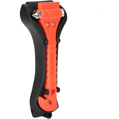 2-in-1 ABS Multifunctionele Gordelsnijder Ontsnappingsraam Breker Auto Noodveiligheidshamer met Beugel black