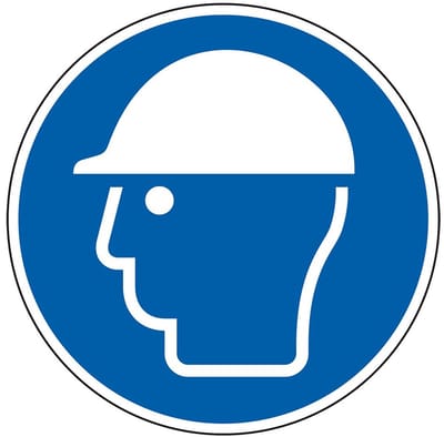 Veiligheidshelm verplicht sticker - ISO 7010 - M014 50 mm - 10 stuks per kaart