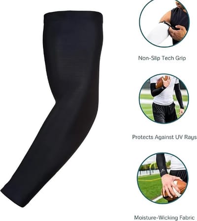 Actie4you® - Arm Sleeve - Lichte Compressie - Versteviging – Comfortabele Arm Sleeve – Verbetert Bloedcirculatie – Ondersteunt Spieren – Sport Sleeve - Dagelijks Gebruik – Duurzaam en Elastisch – 1 Paar - Zwart