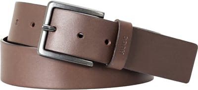 HUGO leren heren riem - donkerbruin