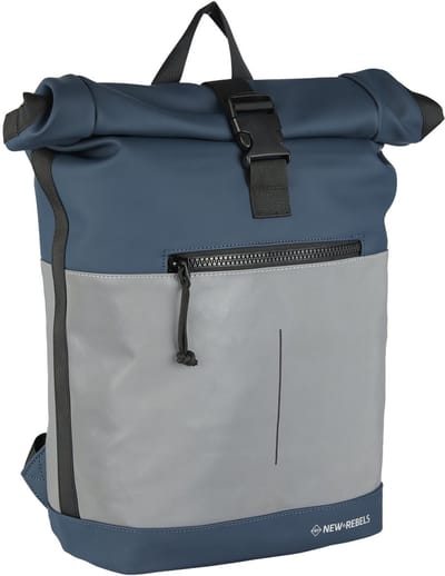 New Rebels Bowie New York Navy 21L Rugzak Rolltop Waterafstotend Laptop 15.6