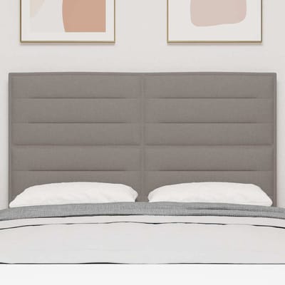 vidaXL LED Hoofdbord met LED-stripverlichting Taupe 144 cm Stof