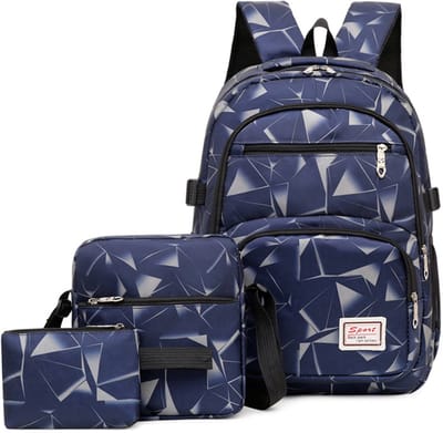 Rugzak - Set van 3 - Schooltas 46*33*20cm - Schoudertas 20*5*22cm - Etui 18*2*12cm - Rugzak voor basisschool - Geschikt voor tieners, meisjes, jongens, tieners - Lichtgewicht schoolrugzak - Reisrugzak voor laptop - Casual rugzak