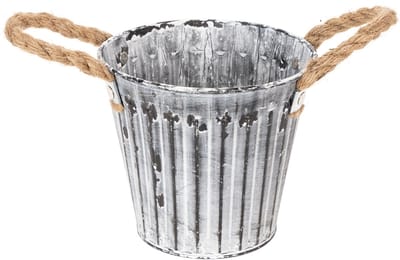 Bloempot met handvatten, metalen plantenbak, decoratieve pot voor plan