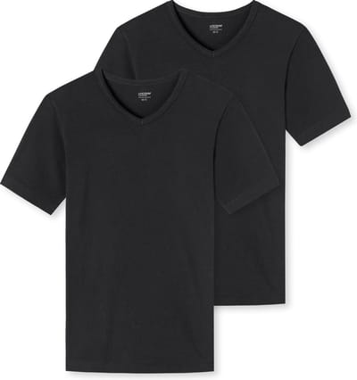 Uncover by Schiesser 2 PACK T-Shirt V Hals - Heren Onderhemd zwart