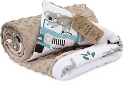 Babydeken Knuffeldeken All-season deken 100x75 cm minky – dubbelzijdig fleece katoen warm zacht donzig kinderen newborn – wiegdeken kinderwagen omkeerbaar peuter reisdeken Oeko-Tex Afrika