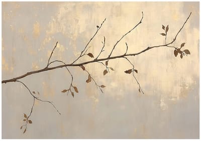 WALLARENA - Fotobehang - 150x105 cm - abstracte bladeren op beton voor slaapkamer en woonkamer, vliesbehang