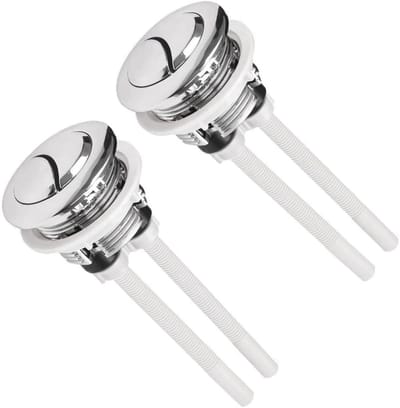 EXCITAT Toilethendel - Toiletspoelknop - Dubbele spoelknop - Vervangend onderdeel voor badkamerreservoir - 38 mm universeel - Reservoirknop voor spoeltoilet - 2 stuks