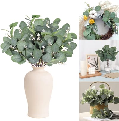 Cosensi- Eucalyptus Decoratie - Kunstplanten - Takken - Bruiloft Decoratie - Onderhoudsvriendelijk - Flexibel en Duurzaam - Kunstplant