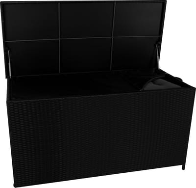 Kussenbox - rotan - 700 l - zwart