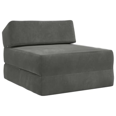 vidaXL - Vouwbare - Sofa - Bed - Donkergrijs - 60 - x - 70 - x - 41 - cm - Stof