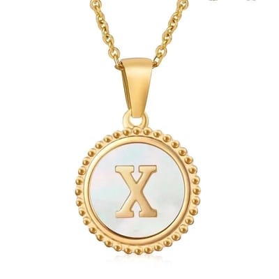 Aramat Jewels - Rvs sieraden -ketting met initiaal en schelp -letter I | |1,5mm | Staal | Volwassenen | Verkleurd niet