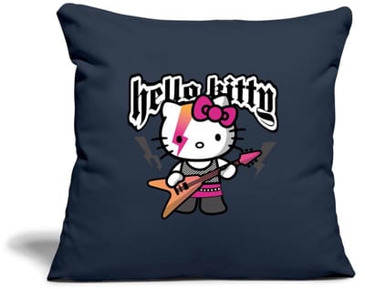 Hello Kitty In Een Rockoutfit Speelt E-gitaar Sierkussenhoes, 45 x 45 cm