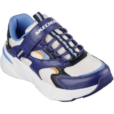 Skechers Bobsbamina Colour Block-sportschoenen voor kinderen (Wit/zwart/blauw)