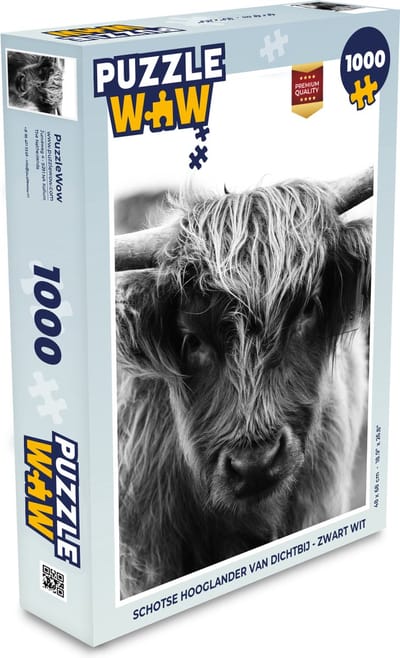 Puzzel Schotse Hooglander - Koe - Gras - Dieren - Natuur - Legpuzzel - Puzzel 1000 stukjes volwassenen
