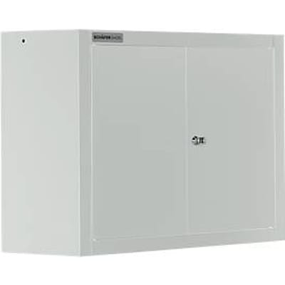 Schäfer Shop Select MS 750 wandkast, tweedeurs, met tussenlegbord, B 750 x D 320 x H 600 mm, staal, lichtgrijs/lichtgrijs