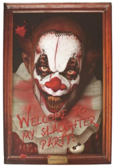Muurdecoratie Horror Clown - Slaughter Party Halloween - 40 x 60 cm