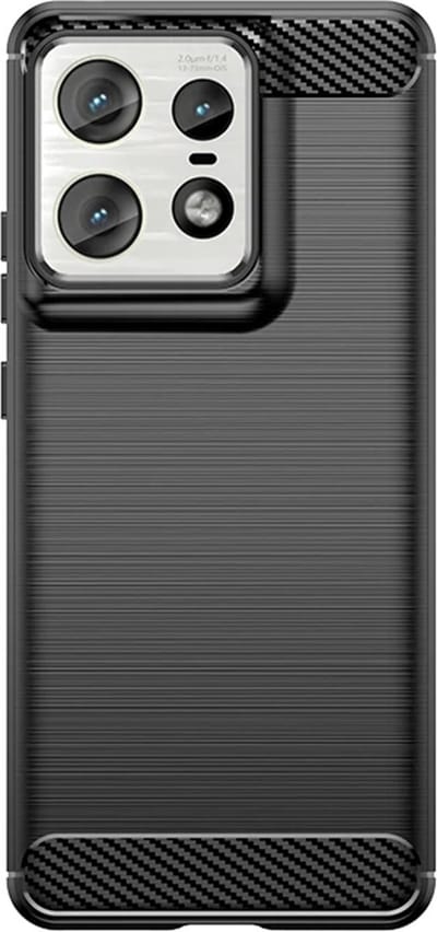 Hoesje geschikt voor Motorola Edge 50 Pro - Techsuit Carbon Silicone Back Cover - Zwart