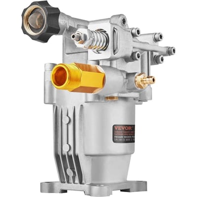 Pompe pour nettoyeur haute pression, Arbre horizontal de 19 mm, 3400 PSI, 2,5 GPM, Kit de pompes de remplacement pour nettoyeur haute pression, Pompe pour nettoyeur de pièces, Compatible avec Honda, Simpson,