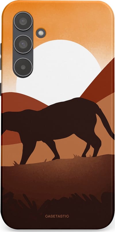 Casetastic Hoesje Geschikt voor Samsung A55 - Stijlvolle Beschermende Duo-layer Case - Zonsondergang Safari
