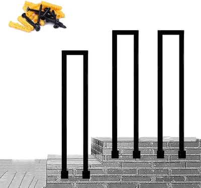 Buiten trapleuning - Zijmontage leuning - Veilig traplopen - Stevig smeedijzer - 50 cm - Zwart