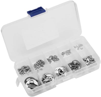 Solidchoice- E-clip Borgring Assortiment - 120 Stuks - Roestvrij Staal - Diameter 1,5-10 mm - Corrosiebestendig - Eenvoudig te Installeren - Borgringen