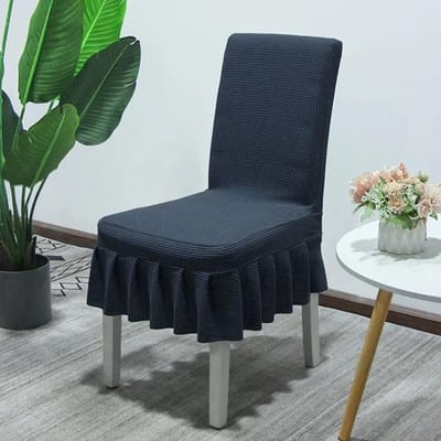 Housse de chaise en tissu plus épais, en Spandex de qualité, extensible, pour salle à manger, cuisine, Banquet, décoration de maison, housse de siège 1 Piece bleu marine