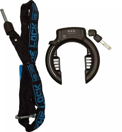 AXA Duo fietsslot set - frameslot en insteekketting - 120 cm - optimale beveiliging