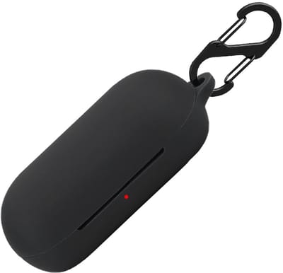 Dailygoods - Dailygoody - Siliconen hoesje - Beschermhoes voor Sony WF-C500 - Stootvast en wasbaar - Zwart - Sleutelhanger inbegrepen - Perfect voor onderweg