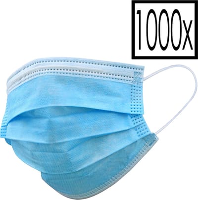 Mondkapje Wegwerp Mondmasker Universeel Niet Medisch Blauw - 1.000x