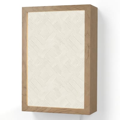 Wandlamp 20x30 cm - Oplaadbaar - Textuur - Abstract - Beige - Wandlampen binnen woonkamer - Slaapkamer lamp met kabel - Decoratieve nachtlamp - Vloerlamp snoer