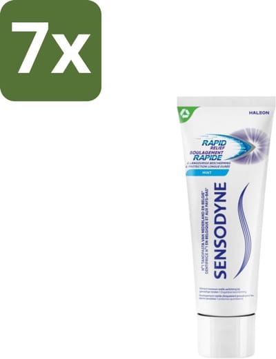 7 x Sensodyne – Tandpasta – Rapid Relief Whitening – 75 ml - Gevoelige Tanden - Gevoeligheid - Verlichting - Whitening - Tandpasta