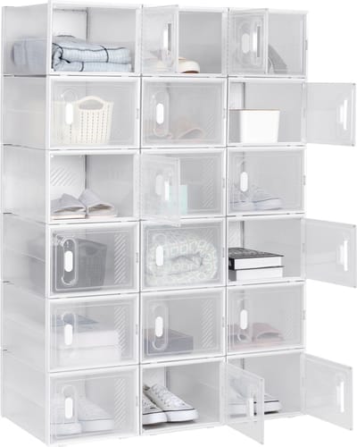 Happyment Schoenenbox PRO - 18 stuks - Transparant - Sneakerbox - Schoenendoos - Opbergsysteem - Opbergbox