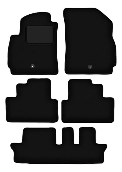 Zwarte velours vloermatten voor: Chevrolet Orlando I 7-zits (2011-2015)