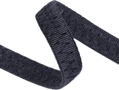 Geribbelde Platte Band - Verstevigde Tape - Zeilen Kamperen - Met Kern en Versterking - 10 MM Breed - Zwart