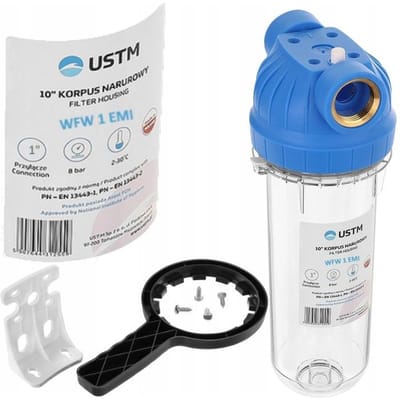 Merkloos Waterfilter Behuizing 1'' met Sleutel en Montageplaat