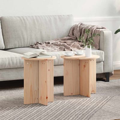vidaXL - Salontafel - 2 - st - Naturel - 41.5 - x - 41.5 - x - 46 - cm